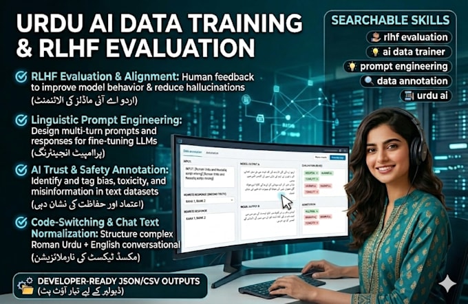 do urdu rlhf evaluation ai data training prompt engineering, dataset annotation
