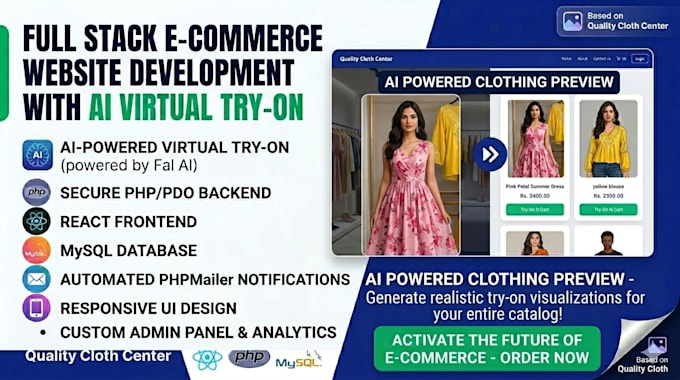 build a modern ecommerce website using PHP and react
