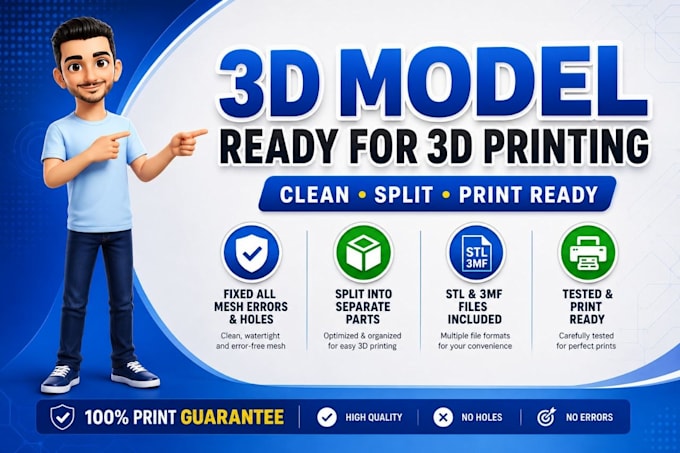 fix repair smooth scale modify clean adjust 3d model stl 3mf for 3d printing