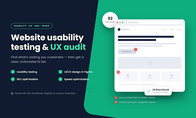 do website usability testing, UI UX design and SEO optimization
