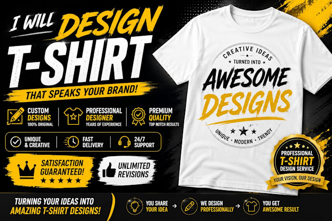 do trendy custom tshirt design and typography