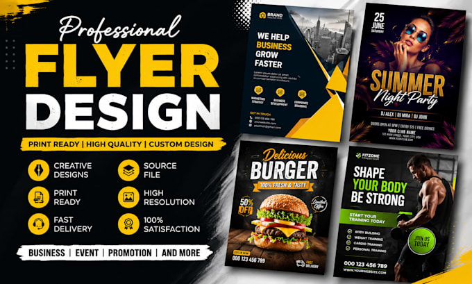 Design professional eye catching flyer design for business and events ...