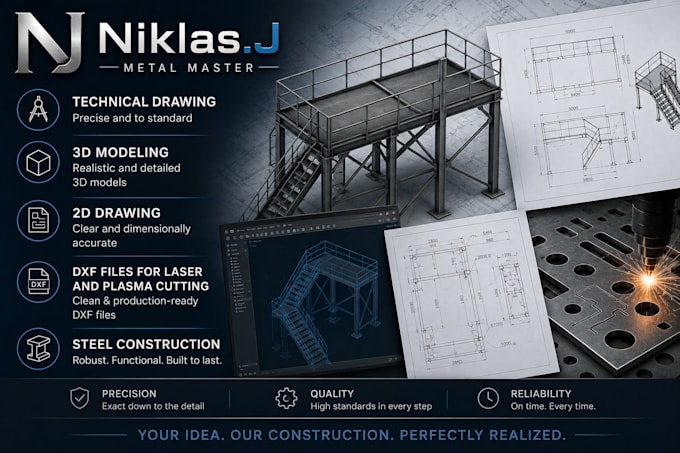 create professional 3d metal construction drawings