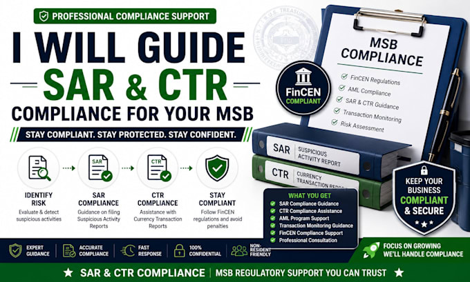 provide sar CTR compliance support for msb
