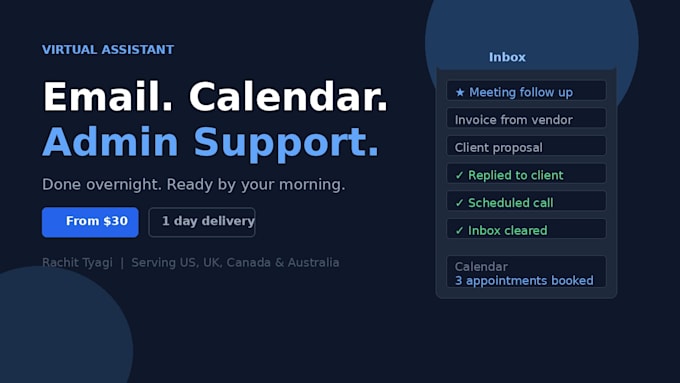 be your virtual assistant for email management and scheduling