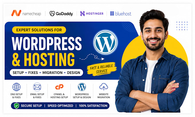 namecheap wordpress godaddy bluehost hostinger dreamhost website design