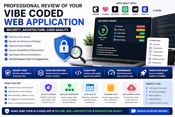 review your vibe coded web app code quality
