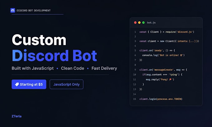 build a custom discord bot for your server using javascript