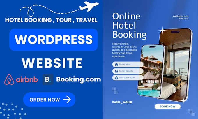 create wordpress hotel booking airbnb sync website with calendar system