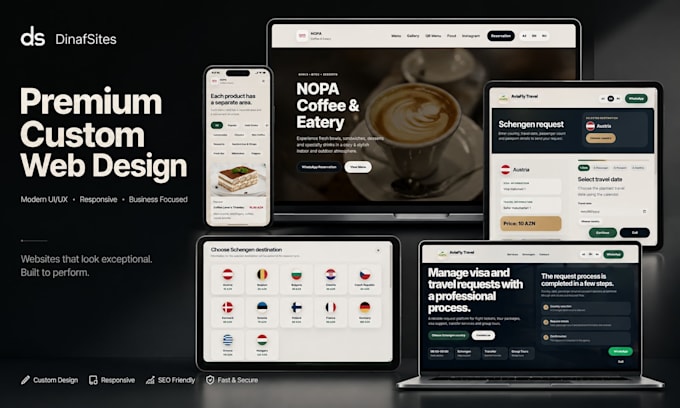 design and build a modern business website with admin panel, booking form