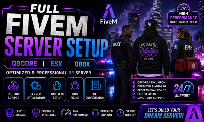 do full fivem server setup qbcore esx qbox optimized