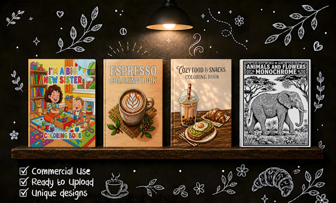 create custom coloring book pages and covers for amazon KDP
