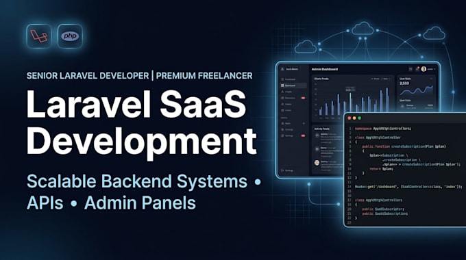 build a laravel saas web application with API and dashboard