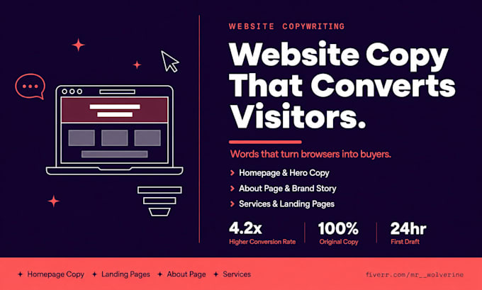write website copy for your landing page or homepage