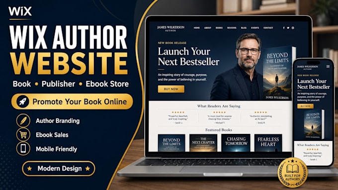 create wix author website ebook store book landing page