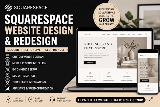 squarespace website design sqaurespace website redesign squarespace website SEO