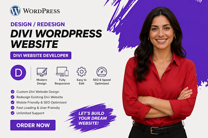 design or redesign divi wordpress website divi website developer