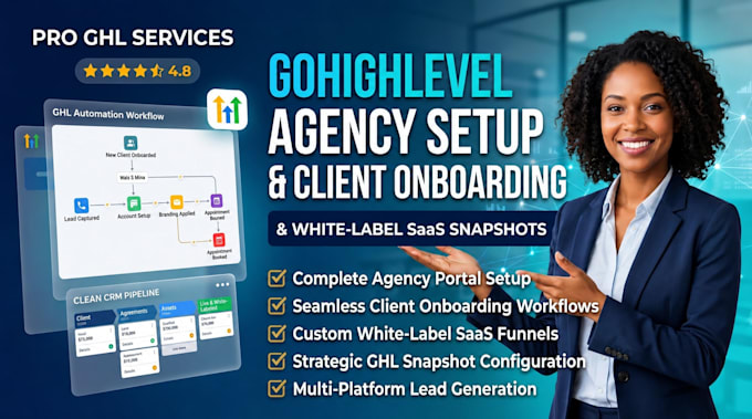 do ghl client onboarding, agency setup, white label, saas, and snapshots