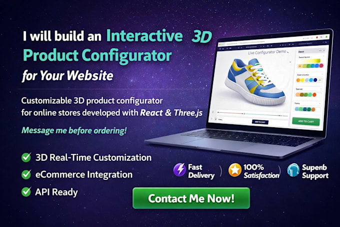 build interactive 3d product configurator with threejs, webgl, react three fiber