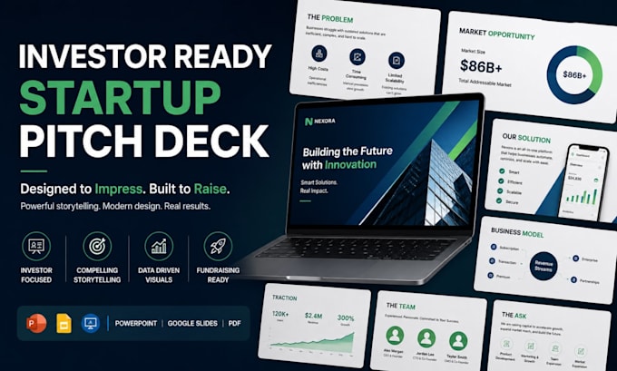 create investor ready startup pitch deck for fundraising