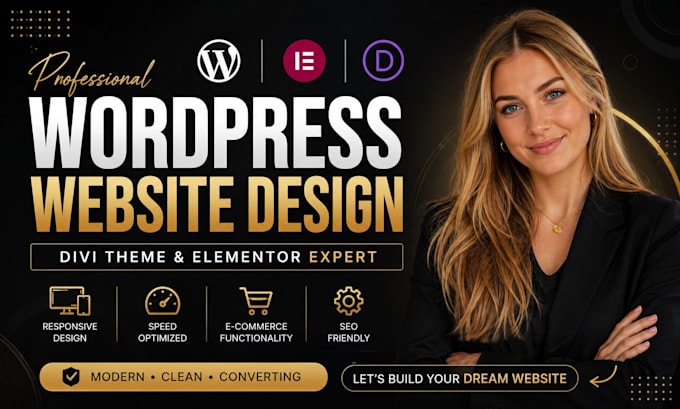 design wordpress website using elementor or divi theme