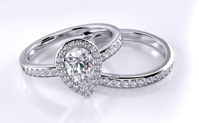 create custom premium 3d couple engagement and wedding ring for 3d printing