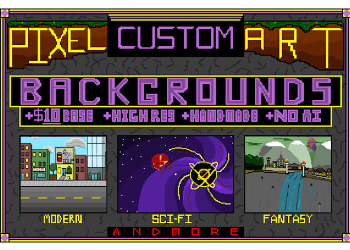 create professional, custom pixel art scenes for your project