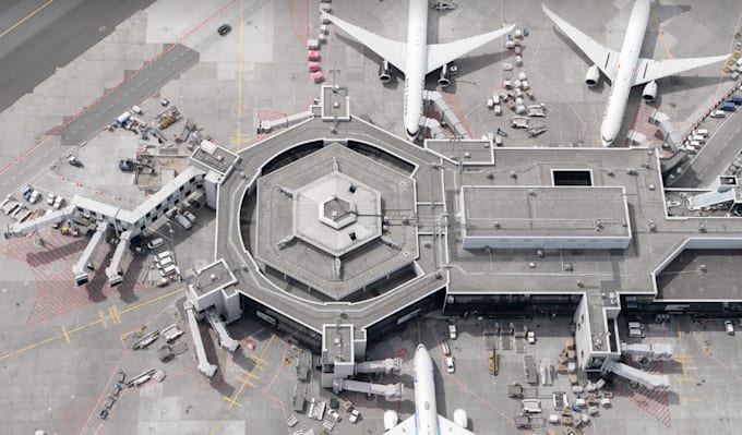 create 3d airport design, aviation terminal, 3d airplane pack with 3d rendering