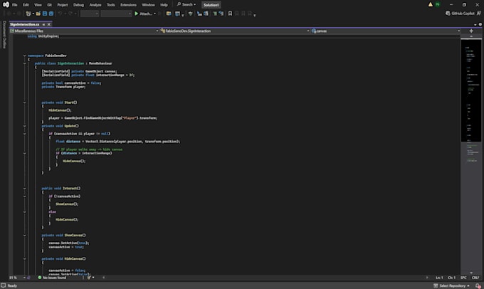 create a unity interaction system with prompts and triggers