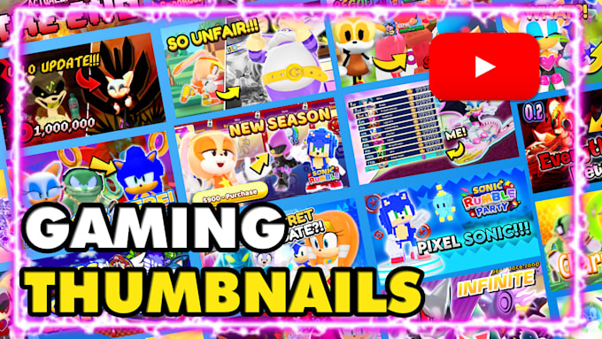 design sonic and roblox youtube thumbnails