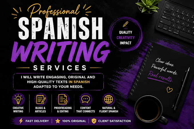 write professional and creative texts in spanish