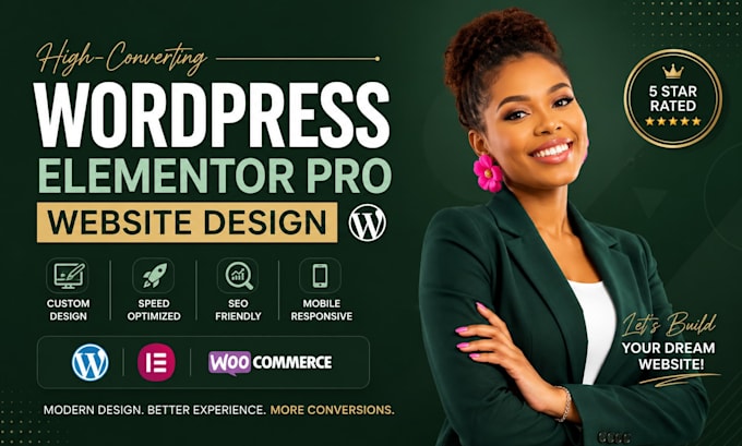 create modern wordpress website with elementor pro design