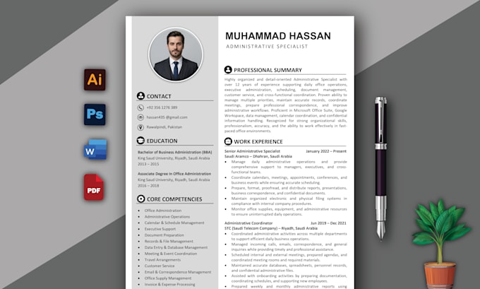 deliver a professional resume design or cv design in ms word