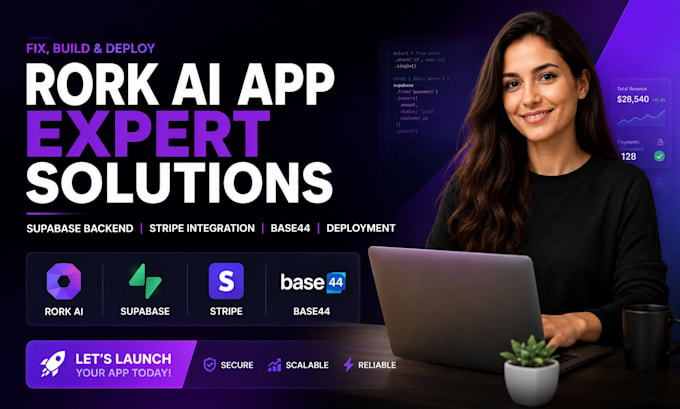 fix rork ai app, build supabase backend app deployment stripe integration base44
