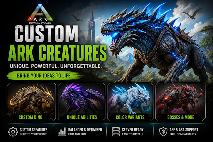 create custom ark survival evolved creatures and dinos