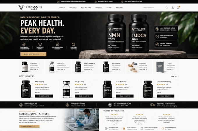fda compliant peptide website research peptide store peptide woocommerce website