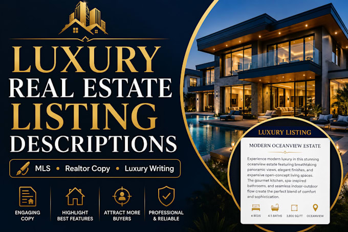 write luxury real estate listing descriptions