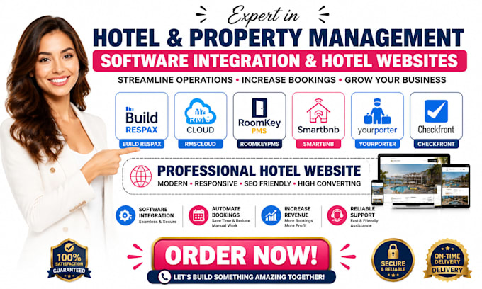 build respax rmscloud roomkeypms smartbnb yourporter checkfront hotel website