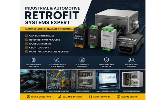 develop industrial and automotive retrofit systems, can bus, modbus, obd ii