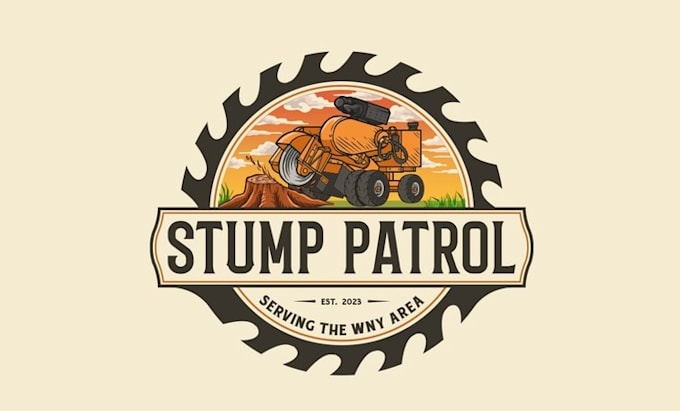 make clearly depicts stump grinding overwhelming logo