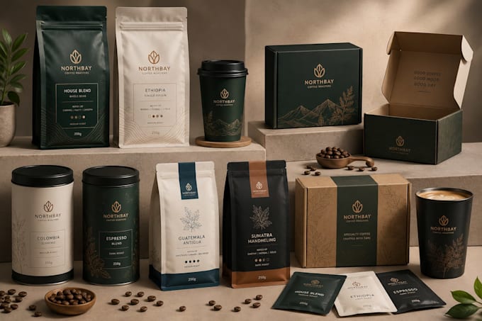 do restaurant branding, coffee packaging, pouch, drip bag, product label design