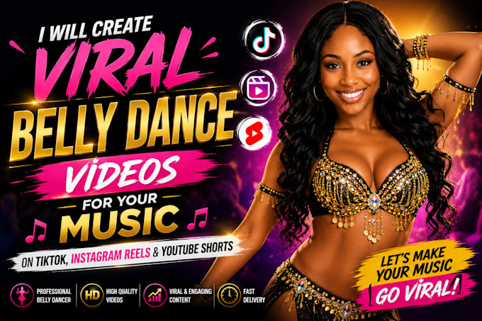 make trendy belly dance content for tiktok, reels and youtube shorts