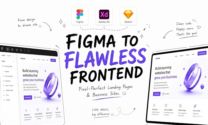 convert figma to a fast, responsive react and next js website