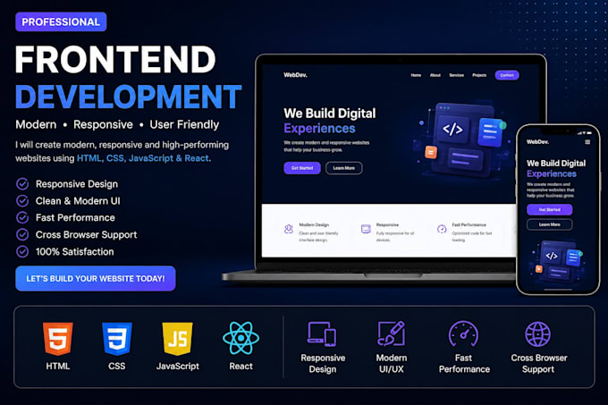 build responsive frontend websites with react