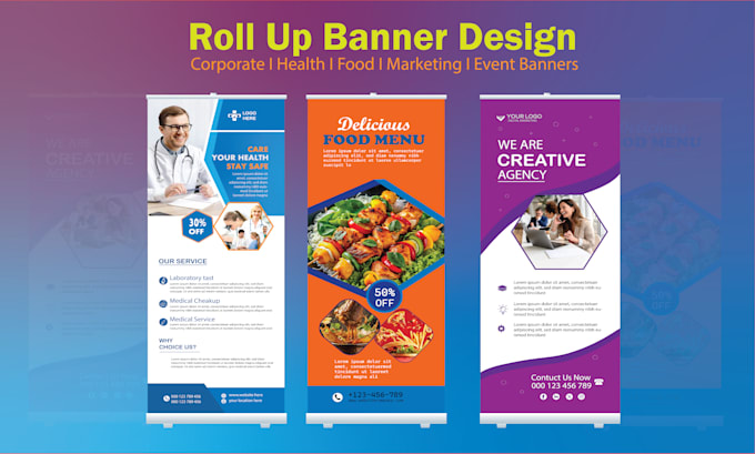 do outstanding roll up banner design in 24 hours