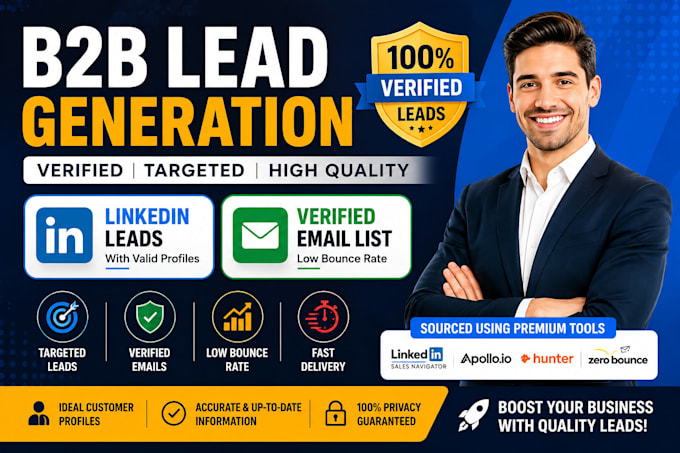 provide verified b2b lead generation, targeted email list and linkedin leads