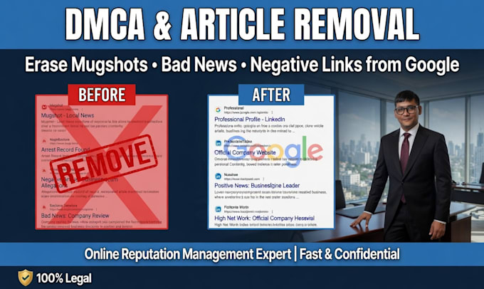 erase mugshots, false articles, and negative google results