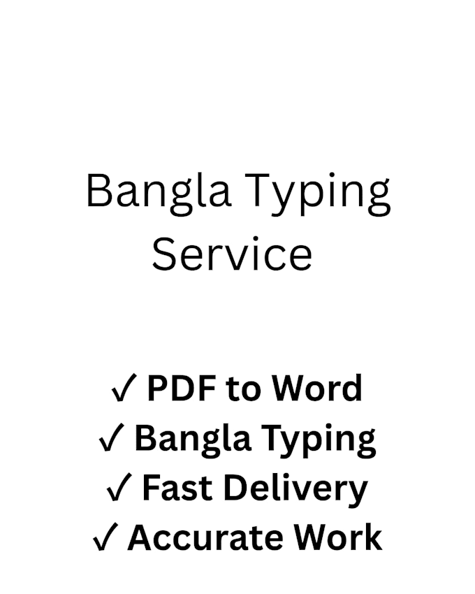 do bangla typing and PDF to word conversion