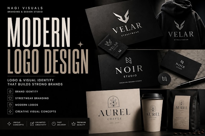 design a modern logo, brand identity and visual concept