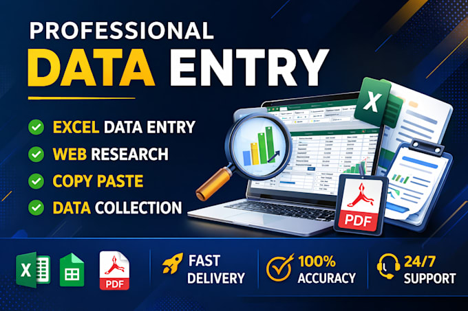 do accurate data entry copy paste web research and excel data entry